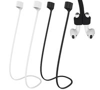 Jinpojun 2 Piezas Magnéticas Cordón Auriculares Inalámbricos,Deporte Correa de Cordón para Auriculares,Silicona Suave Correas Antipérdida,Compatible con Air-Pods Pro/2/1(Negro y Blanco)