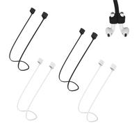 Jinpojun 4 Piezas Magnéticas Cordón Auriculares Inalámbricos,Deporte Correa de Cordón para Auriculares,Silicona Suave Correas Antipérdida,Compatible con Air-Pods Pro/2/1(Blanco y Negro)