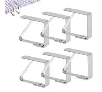 Jinpojun 6 Piezas Clips de Acero Inoxidable Mantel Pinza,Sujeta Manteles de Mesa Grande,Pinzas Sujeta Manteles Exterior,para el Hogar,Fiestas,Picnics,Restaurante,Bodas,Buffets,Cenas,7 x 8 cm