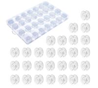 Jinpojun Caja de 28 Canillas Maquina Coser, Canillas Bobinas Transparentes para la Mayoría de Máquinas de Coser Estándar Domésticas