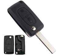 Jinpojun Carcasa para Llaves de Coche con 2 Botones Compatible con Control Remoto Peugeot 106 107 205 206 207 306 307 308 309 406 407 807 y Citroen C1 C2 C3 C4(2 Botones,CE0536)