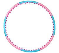 JINPOLI Aro de hula hoop con puntos de masaje | Entrenamiento de abdominales Diámetro 110 cm | Peso 1,25 kg | 8 segmentos | Azul / Rosa