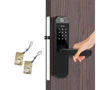 JINPRDAMZ Cerradura Inteligente para Puerta, Digital con Código Numérico y Huella Digital, Antirrobo, Electrónica, Negra