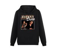 JINPUJING Johnny Depp Sudaderas con capucha para hombre Sudadera con estampado gráfico unisex negro, Negro , L