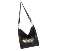 JINQIGG Bolsos cruzados para mujer, bolso de cuero tipo cubo, bolso de hombro de moda con correa ajustable, Black