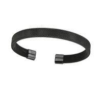 JINQIGG Brazalete abierto de acero inoxidable resistente con diseño de malla, unisex, en forma de C, para uso diario, casual, versátil, minimalista, para regalos, talla única, como se describe