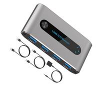 JINQIGG Caja de conmutación USB eficiente 2x4 para dos computadoras para compartir cuatro periféricos sin necesidad de conectar y desconectar constantes dispositivos USB de oficina