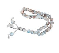 JINQIGG Cómodas y ligeras cuentas de oración de cristal de resina budista con 33 cuentas espirituales para rituales de atención plena, joyería espiritual de moda, talla única, como se describe