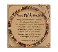 JINQIGG Pulsera ajustable de diseño único hecha de piedra con tarjeta de bendición, adecuada para cumpleaños y más atuendos, Como se muestra en la imagen