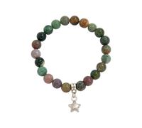 JINQIGG Pulsera de cuentas multicapa con espirales, técnicas de tejido de estrellas, piedra natural, joyería unisex, Como se muestra en la imagen