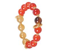 JINQIGG Pulsera elegante de cuentas de ágata roja natural, accesorio ideal para creadores de tendencias y adultos con mentalidad espiritual
