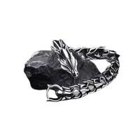 JINQIGG Pulsera vikinga multiusos de plata envejecida y dorada para hombre, joyería punk, cadena de hueso de dragón, uso diario casual, Como se muestra en la imagen