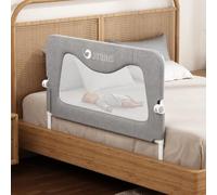 Jinrobabes Protector de cama para niños pequeños para cama tamaño King, alturas ajustables y riel de cama plegable para bebés y niños (90 cm)