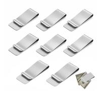 JinRuiCPeng 8 PCS Clips para Billetes de Acero Inoxidable, Money Clip Delgado 52×20×8 mm, Sujetabilletes Minimalista para Hombre, Clip Elegante para Efectivo, Tarjetas y Documentos