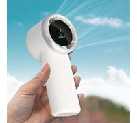 JINSBON Ventilador de turbina portátil de diseño innovador, mini ventilador de escritorio recargable, para viajeros que buscan alivio del calor al aire libre (blanco)