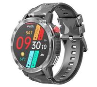 JINSHANGZI C22 - Reloj inteligente para hombre, Bluetooth, pantalla HD de 1.6 pulgadas, memoria 4G, frecuencia cardíaca, ritmo cardíaco, saludable, pulsera de fitness (plateado)