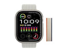 JINSHANGZI HK10 PRO MAX + Plus - Reloj inteligente serie 10 para hombre, AMOLED 1 GB ROM, Bluetooth, llamada, pantalla AOD, reloj inteligente, álbum de música local, reloj deportivo (máquina plateada)