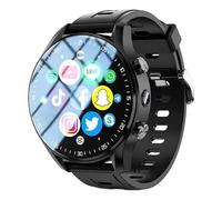 JINSHANGZI Reloj inteligente de lujo 4G, tarjeta SIM, cámara dual, videollamada, 8G + 128GB ROM con WiFi, GPS, impermeable, Gooogle Play Store para hombres y mujeres, regalo (negro, RAM 8 GB ROM 128