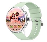 JINSHANGZI Reloj inteligente H88 Android de 1.65 pulgadas con pantalla Amoled para mujer con cámara giratoria de 190° GPS WIFI ranura para tarjeta SIM (verde plateado, 3 GB 32 GB)