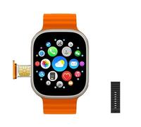 JINSHANGZI Reloj inteligente HW ULTRA 2 CALL AMOLED 4G con doble cámara, NFC, impermeable, monitor de salud, Android, para hombres y mujeres (naranja + correa negra)