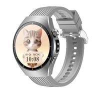 JINSHANGZI Wi5Pro - Reloj inteligente de carga inalámbrica 2025, llamada Bluetooth, pantalla redonda de 1.6 pulgadas, asistente de voz, NFC, monitor deportivo de salud (plateado)