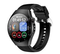 JINSHANGZI Wi5Pro - Reloj inteligente de carga inalámbrica 2025, llamada Bluetooth, pantalla redonda de 1.6 pulgadas, asistente de voz, NFC, monitor deportivo de salud (negro)
