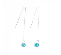 JINSHENGXINA Pendientes Geométricos De Cristal De Fresa For Mujer Hechos A Mano(B)