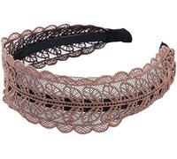 Jinshining Aros para el pelo de café, con diseño de hojas de encaje antideslizantes y anchas, diadema hueca y elástica, accesorios para el cabello, diademas de moda para mujer