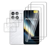 Jinshiweikai 2+2 Piezas: Protector Pantalla para Xiaomi POCO F6 Pro 5G,Dureza 9H Antiarrayazos, 3D Cobertura Completa, HD Ultraclaro