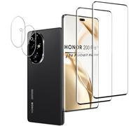 Jinshiweikai 4 Piezas: 2 x Protector Pantalla para Honor 200 Pro y 2 x Protector Pantalla Protector de Lente de Cámara, 3D Cobertura Completa, Dureza 9H Antiarrayazos, HD Ultraclaro