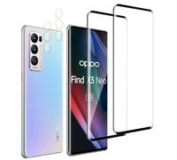 Jinshiweikai 4 Piezas: 2 x Protector Pantalla para OPPO Find X3 neo y 2 x Protector de Lente de cámara, 3D Cobertura Completa, Dureza 9H Antiarrayazos, HD Ultraclaro
