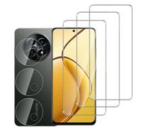 Jinshiweikai 6 Piezas: 3 x Protector Pantalla para Realme 12 X 5G y 3 x Protector Pantalla Protector de Lente de Cámara, Dureza 9H Antiarrayazos, Antihuellas, HD Ultraclaro