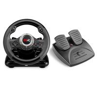 JINSHU 2 GTR RACING WHEEL - INDECA Volante de Carreras con Pedales (compatible con Playstation 4, Playstation 3, Xbox, Switch y PC)