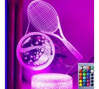 Jinson well Lámpara LED de tenis 3D luz nocturna ilusión óptica, 16 colores cambiantes mesa escritorio decoración lámparas con acrílico plano ABS cable USB juguete