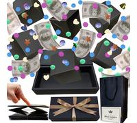 JINSTABAG Caja sorpresa de regalo para dinero, caja de regalo plegable única con confeti, caja de regalo sorpresa explosión para cumpleaños, aniversario, día de San Valentín.