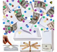 JINSTABAG Caja sorpresa de regalo para dinero, caja de regalo plegable única con confeti, caja de regalo sorpresa explosión para cumpleaños, aniversario, día de San Valentín (blanco)