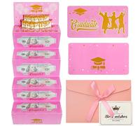 JINSTABAG Soporte para dinero de graduación con pastel 3D y sobre, soporte para tarjetas de regalo de felicitación en efectivo para graduados universitarios de secundaria 2026, ideas de regalos de