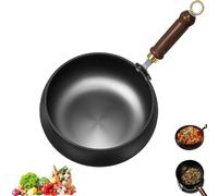 Jinswhdre Cast Iron Skillet, Suntuup Japanese Iron Pan, Hand-Forged Non-Coated Frying Pan for Gas, High Purity Frying Pans for Cooking (no Lid,11in/28cm)