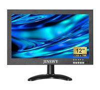 JINSWY Mini monitor de seguridad de 12 pulgadas, pantalla de metal IPS 1366 x 768, entrada HDMI/VGA/AV/BNC/USB, altavoces integrados y control remoto, para vigilancia CCTV y sistemas de seguridad