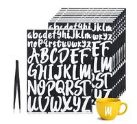 JINTANG 10PCS letras adhesivas, pegatinas letras, adhesivo de vinilo removible, impermeable y duradero,puede utilizarse para sobres botellas de vidrio maletas buzones teléfonos etc(letras blancas)