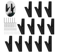 JINTANG gancho perchero,12 pcs perchero pared negro,colgador toalla baño para Chaquetas, Abrigos, Ropa, Bufandas, Bolsos y Más,con Tornillos Invisibles (dorado)