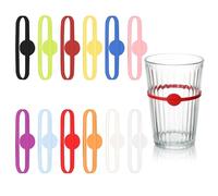 JINTANG marcadores de copas de vino,12pcs marcadores de cristal de silicona,Identificador de Copas de Vidrio coloridos,para el vino botella de vidrio copa de vidrio para beber cóctel