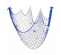 JINTANG Red de pesca decorativa, 100 x 200 cm, red de pesca decorativa con conchas, decoración de pared de estilo mediterráneo, redes de pesca para habitaciones, bodas, fotografías