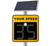 JINTAOMA SeñAl De Radar Solar De 20'' X 27''/24'' X 35'', Detector De Velocidad Digital, SeñAles De TráFico De Velocidad con Radar Led Solar De Aluminio, Resistente Al Agua Ip65 Yellow-50 * 70cm