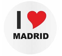 JINTORA - Adesivo/adesivo Auto I Love Heart - I Love Madrid - JDM/Die Cut/OEM - Lunotto posteriore - Auto - portatile - esterno, Rotondo, misura: 80mm
