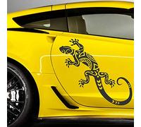 JINTORA Adhesivo - Pegatina para el Parachoques Set Gekko Abstracto, 2 Piezas. 120cm x 49cm Negro - Ventana Trasera del Coche de Tuning Car Styling