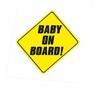 JINTORA - Baby on Board! - Pegatina Vinilo Impreso para Coche, Carpeta, Moto, Bici, Pared, Puerta, Nevera etc. - 200x198mm