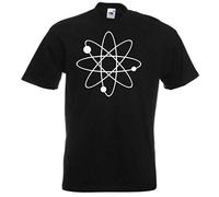 JINTORA Camiseta T-Shirt - Hombre Negro - Talla M - Signo de símbolo atómico - JDM/Die Cut - para Fiesta Carnaval Carnaval Laboral Deportes