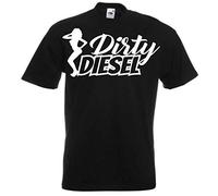 JINTORA Camiseta T-Shirt - Hombre Negro - Talla XXL - Diesel Sucio - JDM/Die Cut - para Fiesta Carnaval Carnaval Laboral Deportes