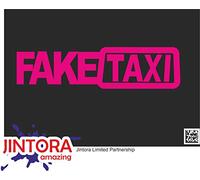 JINTORA Etiqueta para el Coche - Etiqueta engomada - Falso Taxi - Faketaxi - Fake Taxi - calcomanías Ventana Divertida - 210x53 mm - JDM - Die Cut - Coche - Ventana - Laptop - Tuning - Rosa